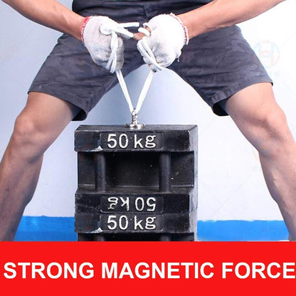 Heavy-Duty Magnet Fishing Kit - 500 lbs (227 kg) Pulling Force Magnet with 20M (65 ft) Durable Rope, Two Carabiners, and Non-Slip Protective Gloves