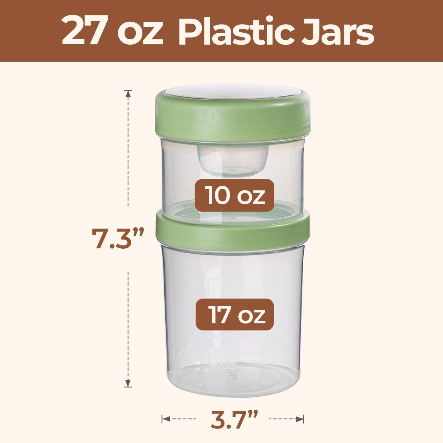 2 Pack Overnight Oats Containers with Lids 27 Oz, Plastic Yogurt Parfait Cups with Folding Spoons to Go, Dual-Layer Chia Pudding Jars Reusable with Granola Holder for Snack, Meal Prep, Sala