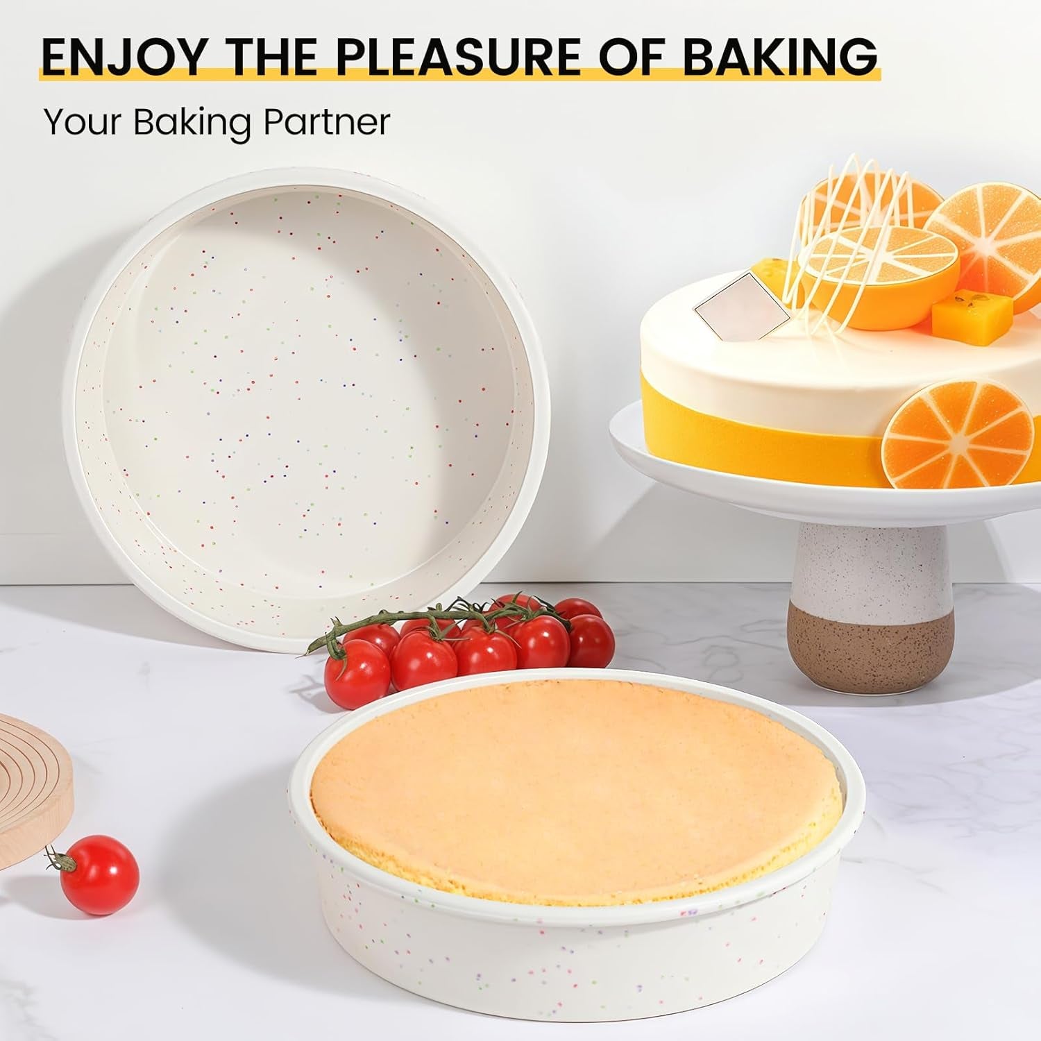 6 Inch Silicone round Cake Pan with Metal Reinforced Frame, Nonstick Silicone Springform Pan for Baking Suitable for Making Layers, Cheese & Chocolate Cakes