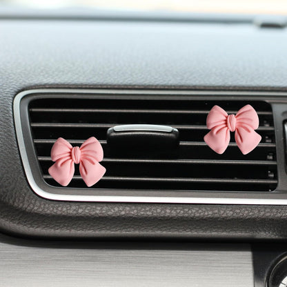 6 Pcs Pink Bow Car Air Vent Clips Coquette Cute Girly Car Decor Accessories Interior Aesthetic Decorations Charm Stuff for Women Girl