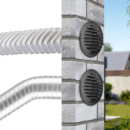 6-Inch Round Black Stainless Steel Air Vent Cover with Built-In Fine Mesh for Kitchen, Bathroom, Garage, Office, and Warehouse Ventilation