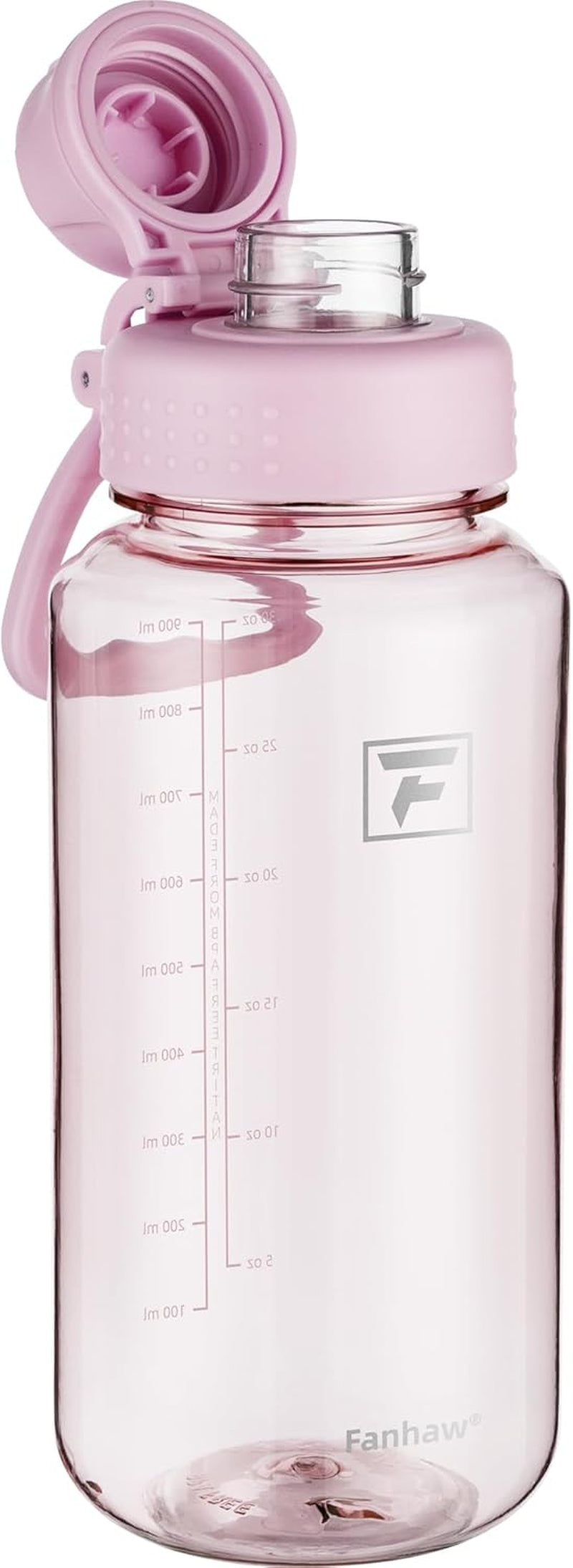 32 Oz Clear Water Bottle with Fast-Flow Spout Lid, Bpa-Free Tritan, Wide Mouth, Leakproof, Reusable Bottle for Gym, School, Office, Travel (Cherry Blossom)