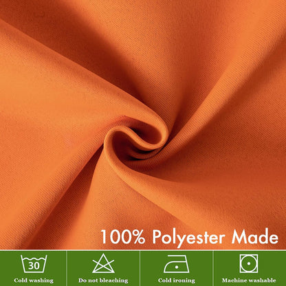 Fall Window Valance for Bedroom Living Room Kitchen Bathroom Energy Efficient Rod Pocket Curtain Valance 18 Inch, Thermal Insulated Window Treatment, One Panel, 42'' X 18'', Fall Burnt Orange
