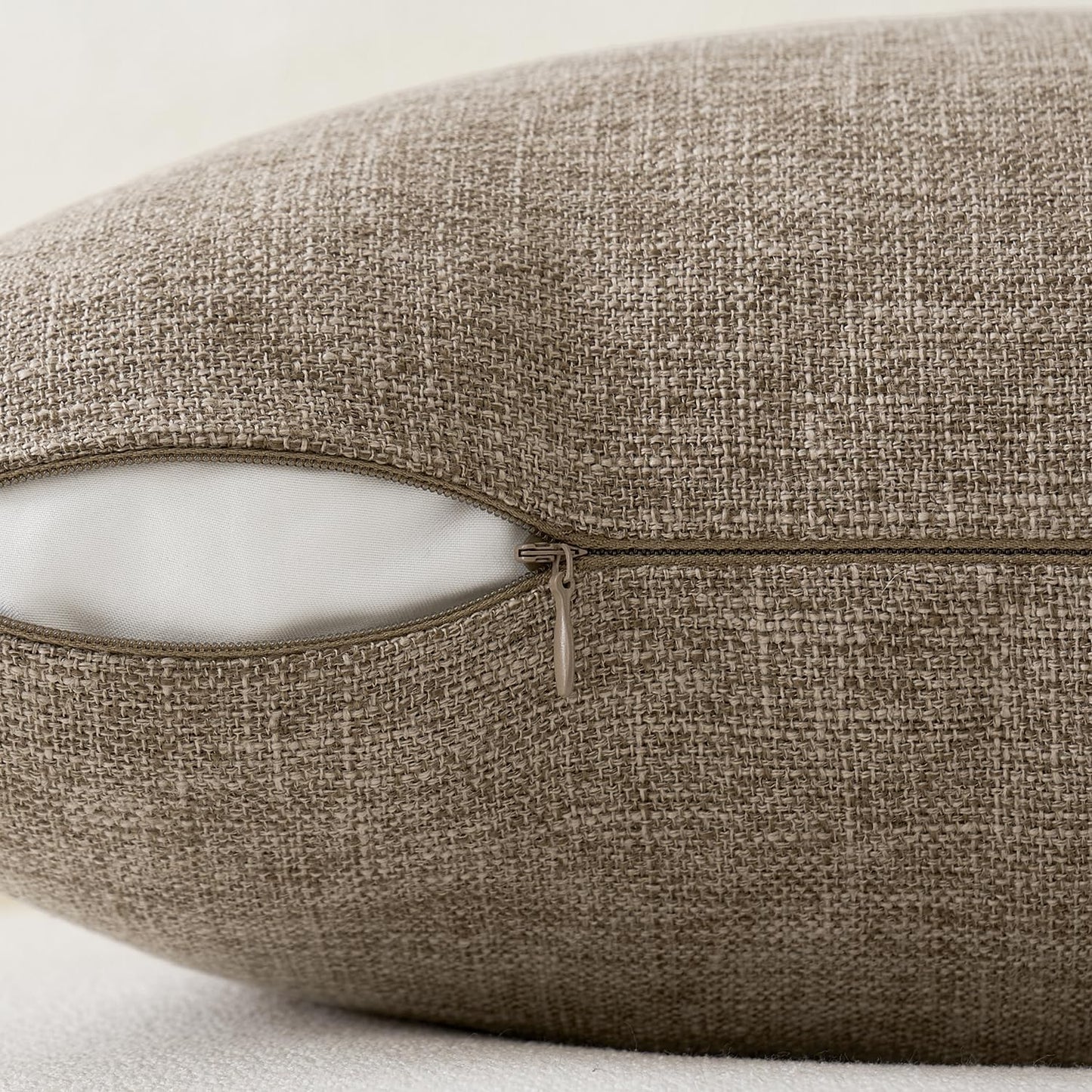 Pack of 2 Decorative Farmhouse Linen Pillow Covers Rustic Boho Accent Outdoor Couch Throw Pillow Covers for Cushion Bed Sofa Living Room Home Decor 20X20 Inch Brown