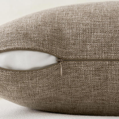 Pack of 2 Decorative Farmhouse Linen Pillow Covers Rustic Boho Accent Outdoor Couch Throw Pillow Covers for Cushion Bed Sofa Living Room Home Decor 20X20 Inch Brown