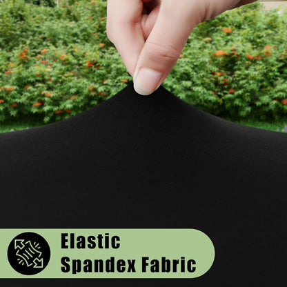 2 Packs round Spandex Tablecloths, Stretch Elastic Tablecloth Cover Fitted for 18"-24" round Tables, Waterproof Polyester Washable Table Cloth for Dining, Party, Outdoor and Indoor, Black