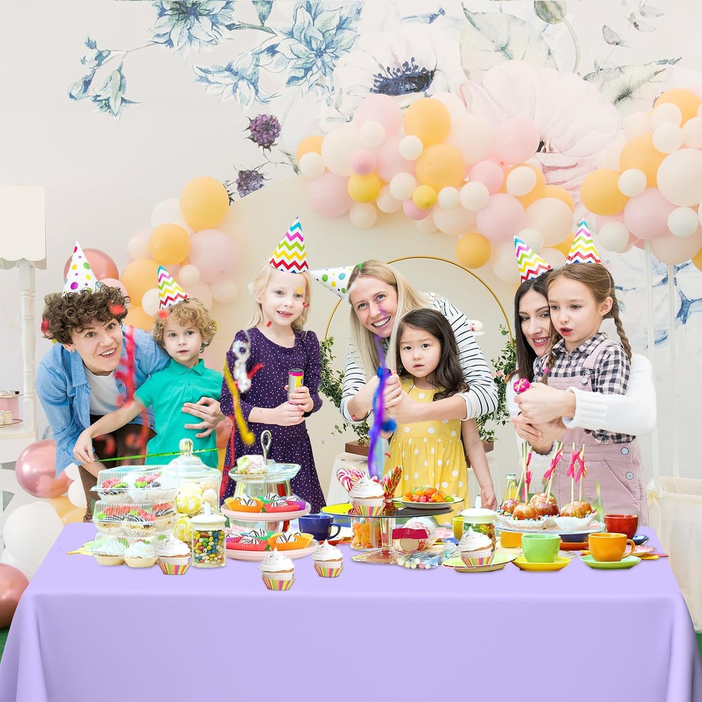 4 Pack Light Purple Rectangular Plastic Tablecloths, Pastel Purple Disposable Table Covers 54" X 108" for Birthday, BBQ, Bridal Shower, Engagement Wedding, Picnic Parties and 8 Ft Table Use