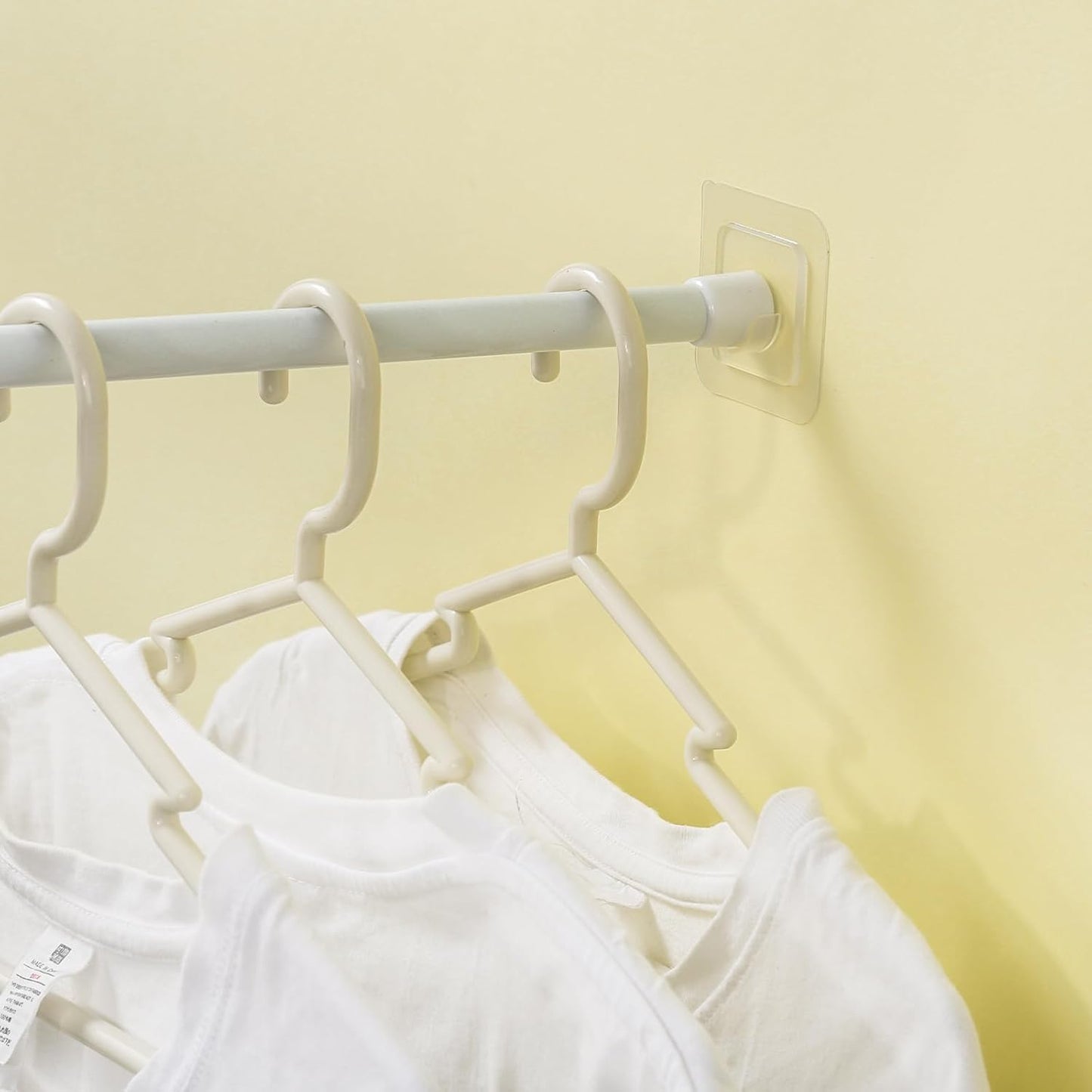 Adhesive Curtain Rod Holder,  Tension Rod Holder, No Drilling Transparent Small Tension Rod Bracket (Only for Tension Rods within 1" Diameter at Both Ends) (6 Pack)