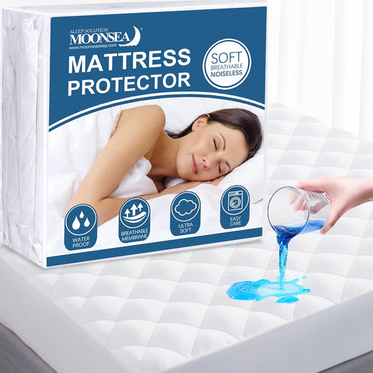 Short King RV Mattress Pad Waterproof 72X75 Inch, Absorbent and Quilted Mattress Topper Protector, down Alternative Filling RV Short King Mattress Protector