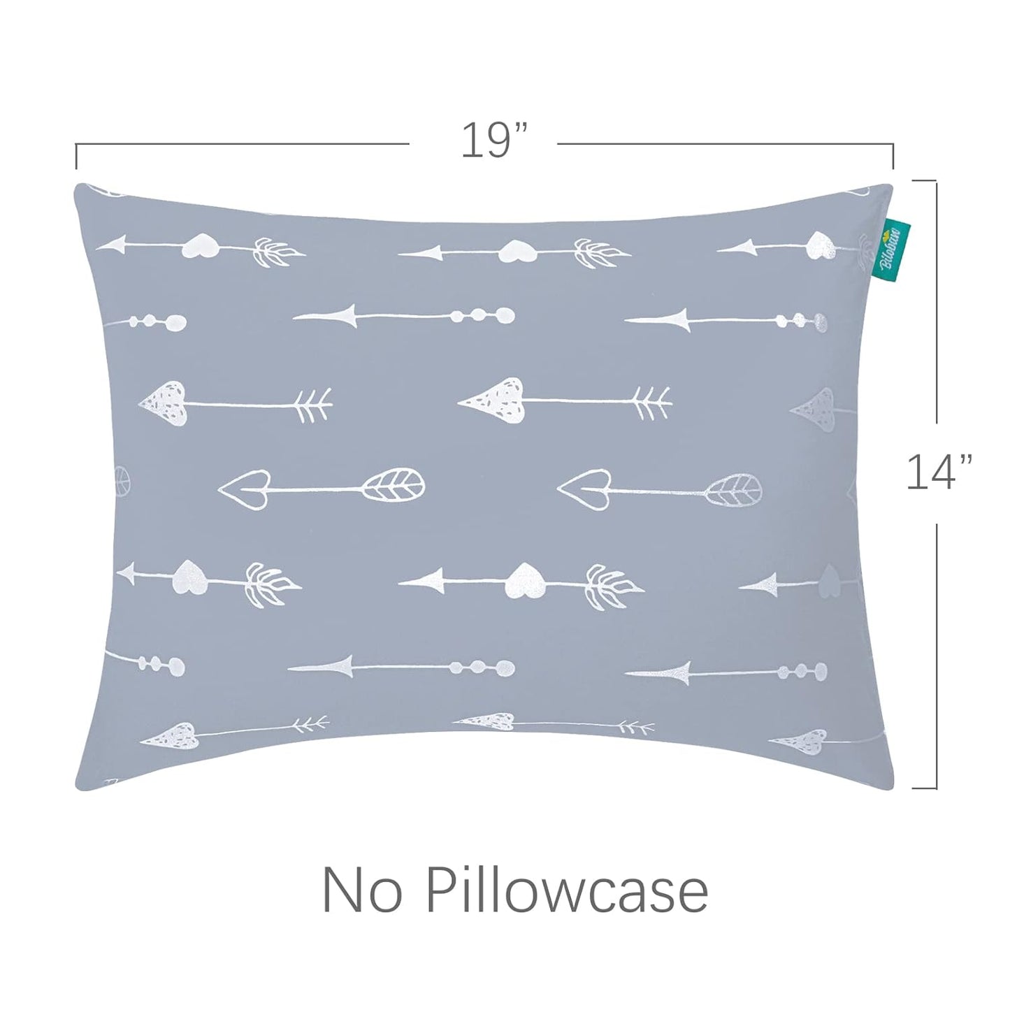 Toddler Pillow for Sleeping, Kid Pillow 14" X 19" for Small Travel Bed, Nap Pillow for Crib, Soft & Skin-Friendly Small Pillows for Sleeping, Toddler Use Only, Age 2 to 5 (Grey Arrow)