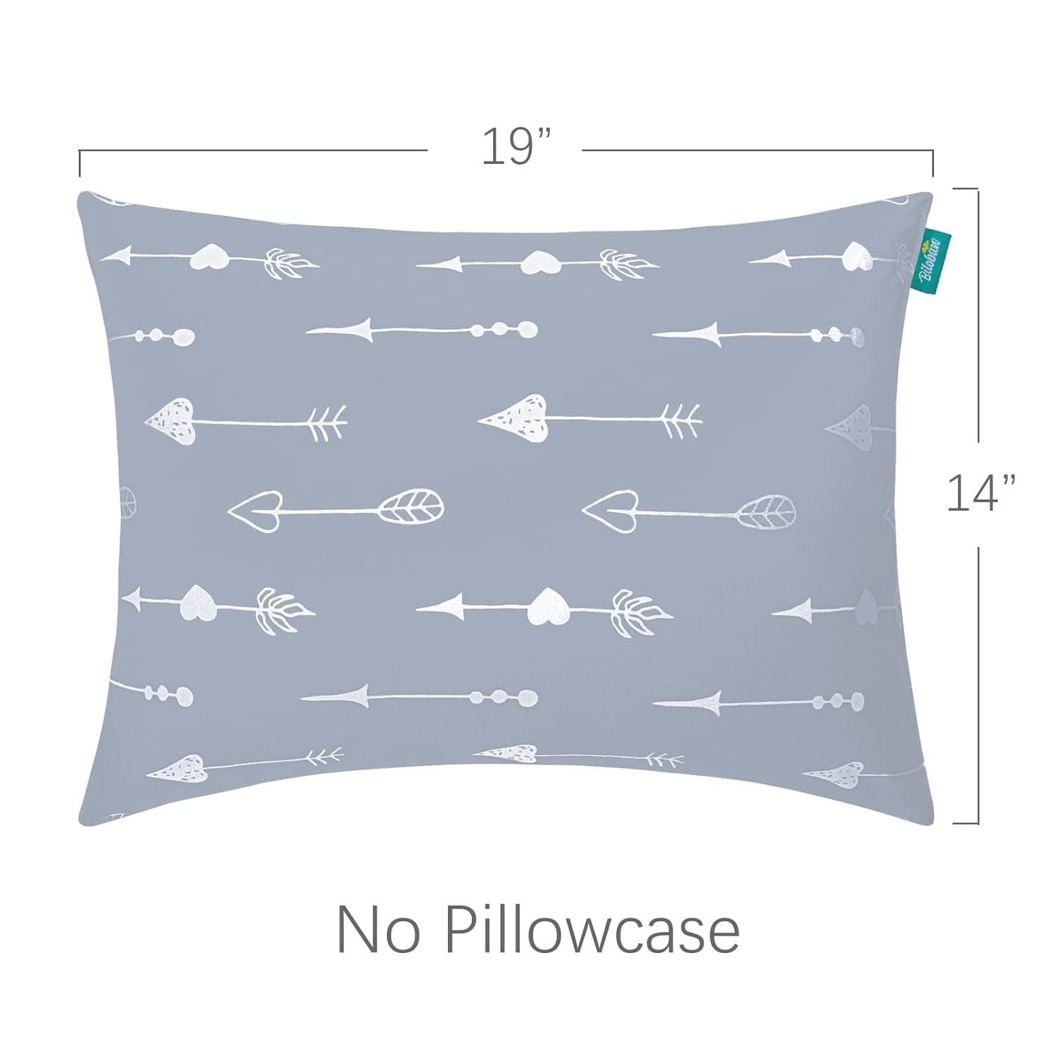 Toddler Pillow for Sleeping, Kid Pillow 14" X 19" for Small Travel Bed, Nap Pillow for Crib, Soft & Skin-Friendly Small Pillows for Sleeping, Toddler Use Only, Age 2 to 5 (Grey Arrow)