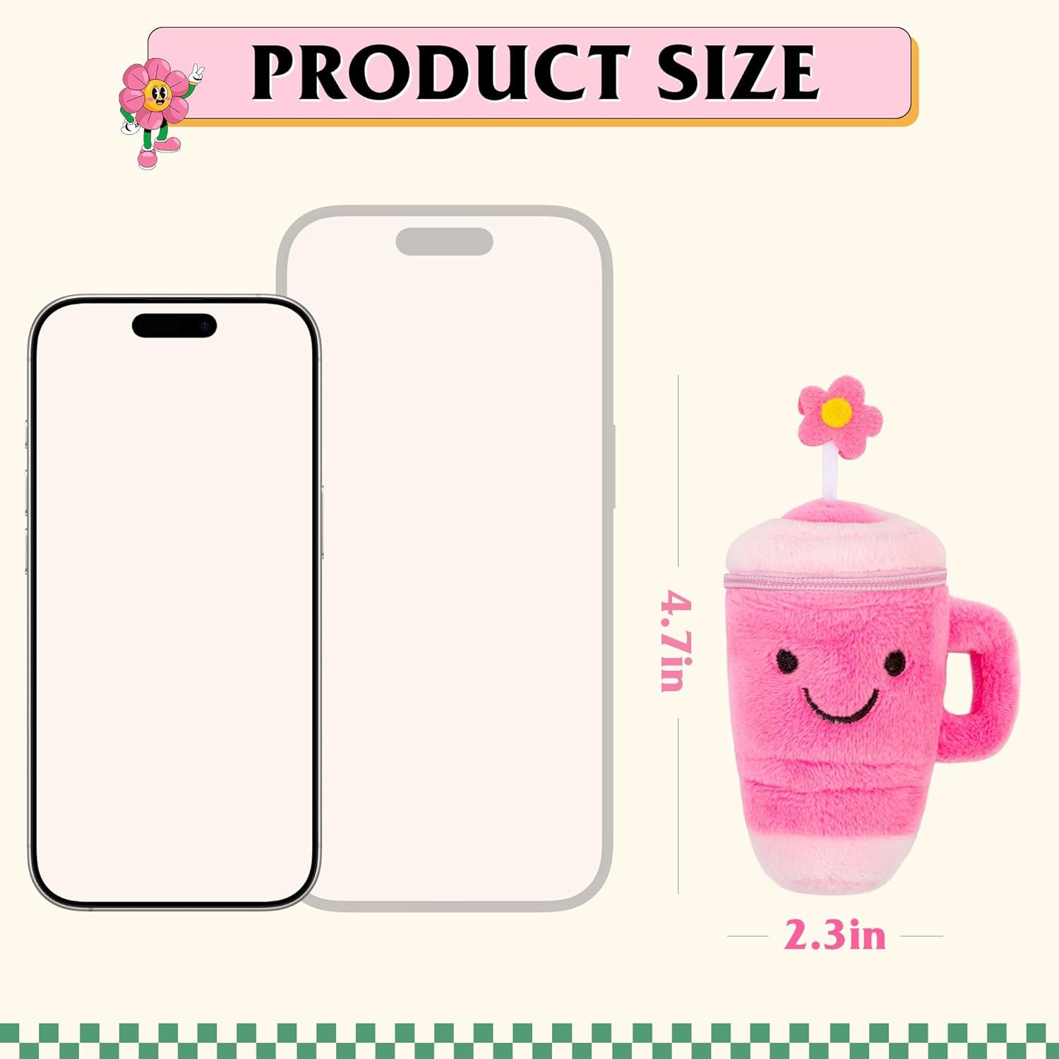 Plush Keychain Coin Purses, Chapstick Holder Key Chain Cute Kawaii Handmade Zipper Pouch, Bag Charms
