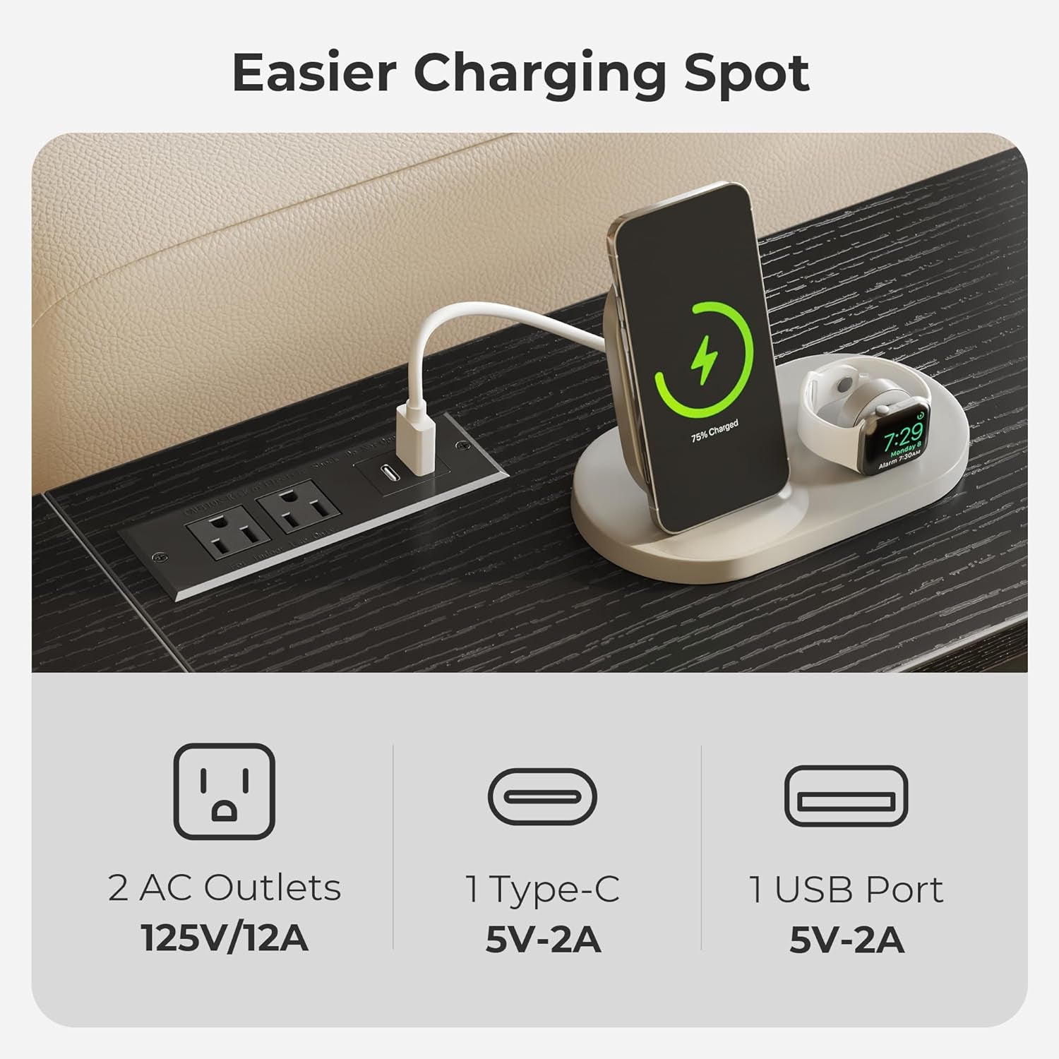 70-Inch Console Table with Outlets and USB-C Port, Extra Long X-Shaped Design for Entryway and Living Room, Metal Frame with Wooden Top, Black Finish