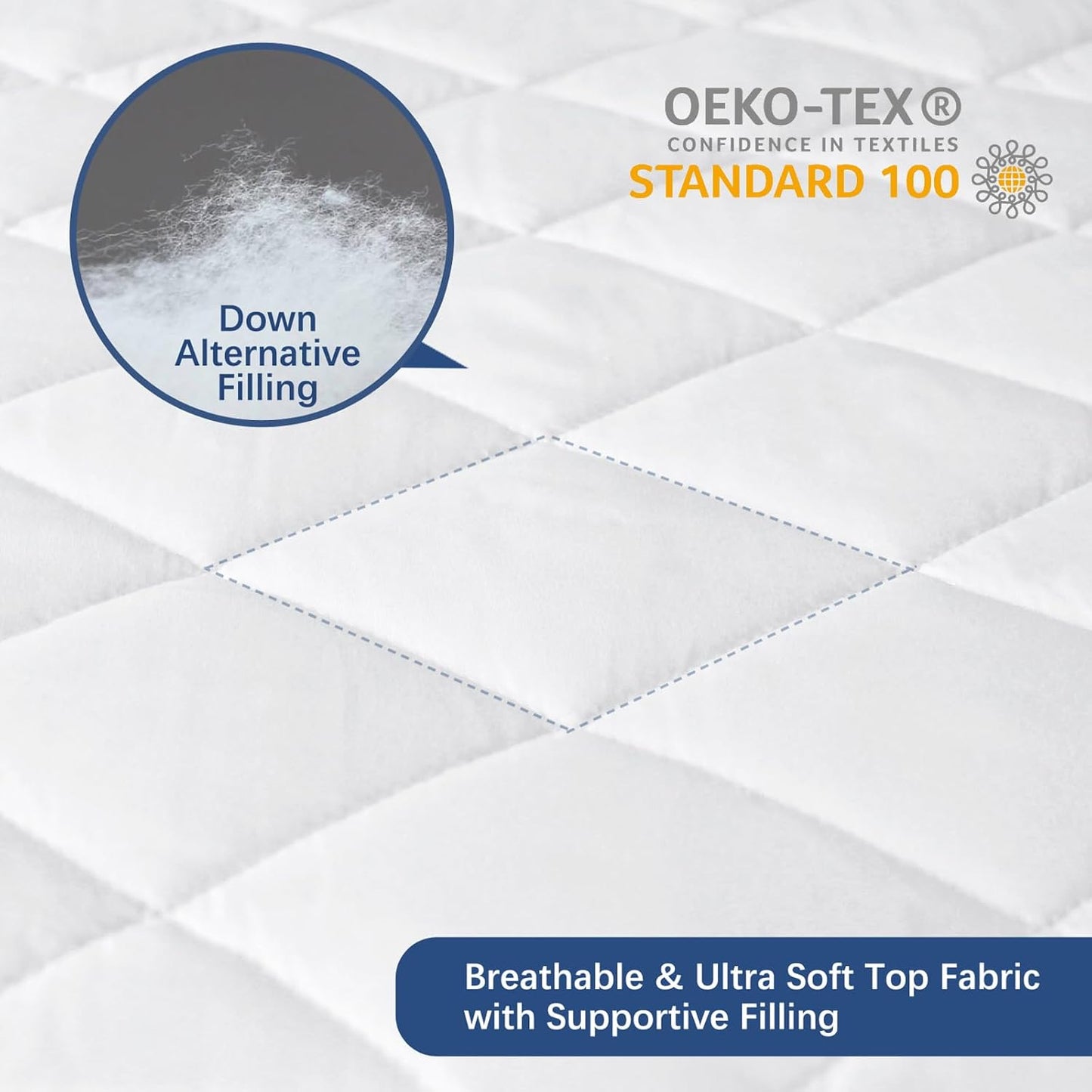 Twin XL Mattress Topper Pad Protector Quilted Waterproof, Absorbent Twin Extra Long Mattress Topper Cover for College Dorm Room Essentials for Girls,Deep Pocket Stretches up to 16 Inch