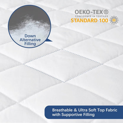 Twin XL Mattress Topper Pad Protector Quilted Waterproof, Absorbent Twin Extra Long Mattress Topper Cover for College Dorm Room Essentials for Girls,Deep Pocket Stretches up to 16 Inch