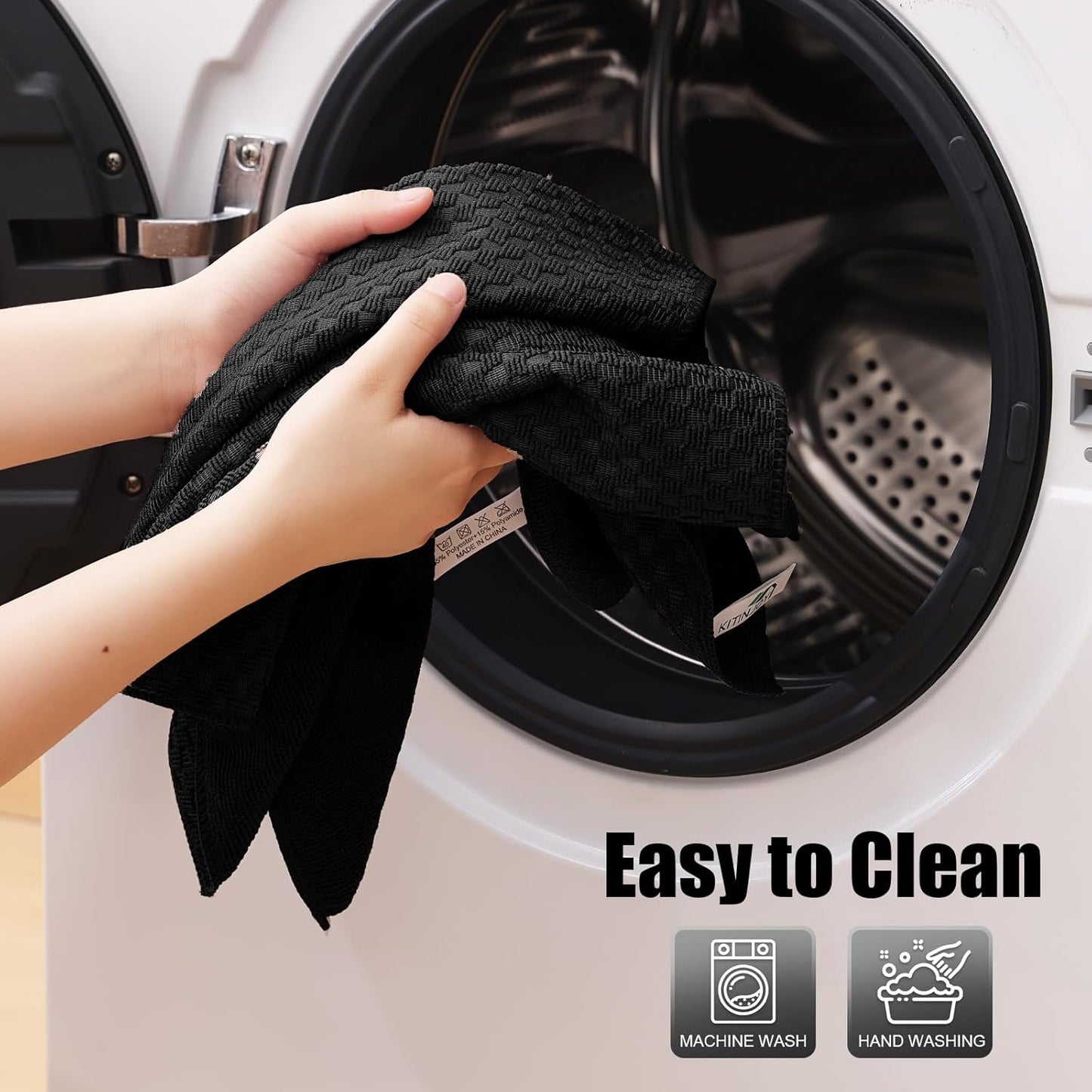 Microfiber Cleaning Cloth, 12 Pack Soft and No Lint Microfiber Towels Cleaning Supplies, Absorbent Fast Drying Cleaning Rags for Housekeeping, Kitchen, Window, 12 X12 Inches, Black