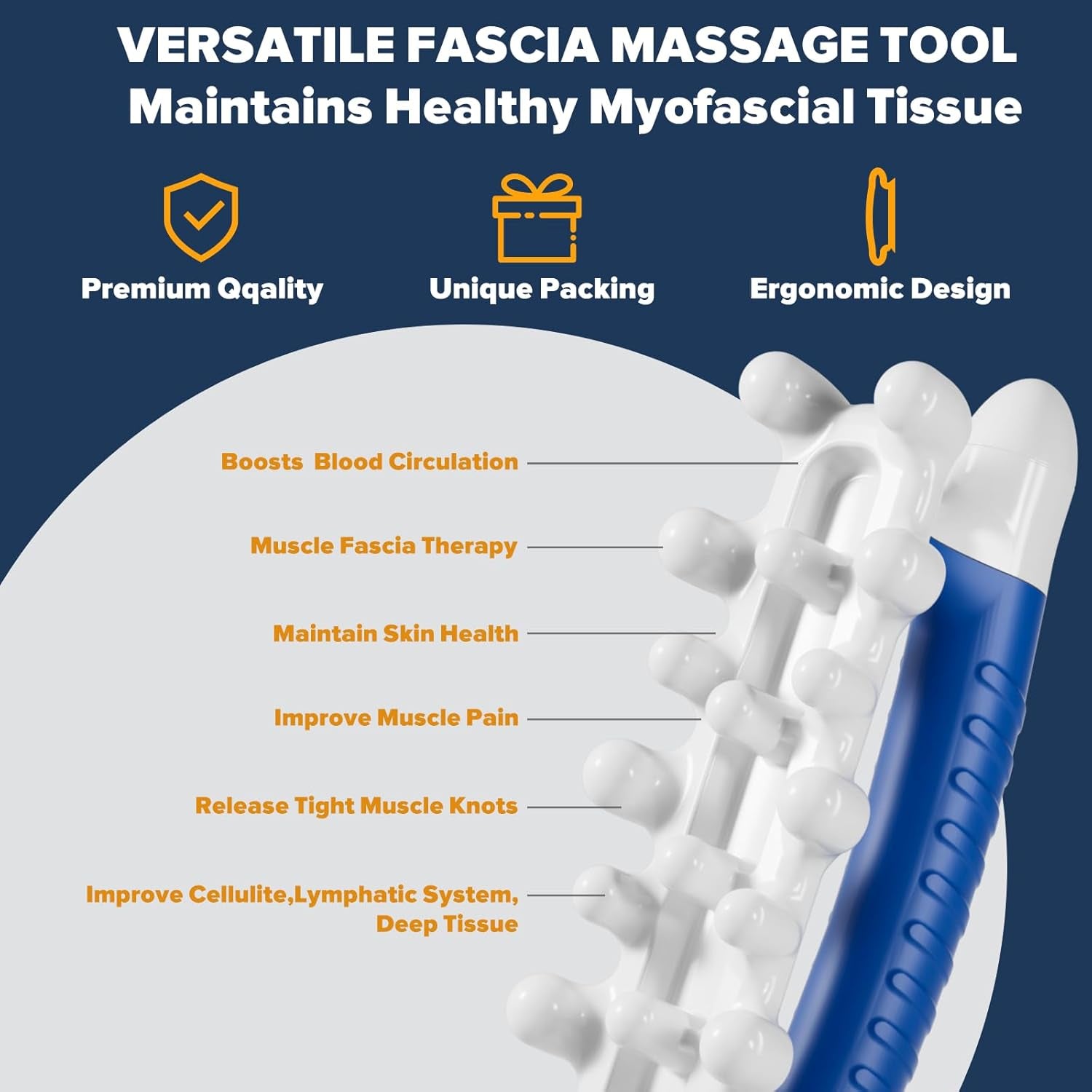 Fascia Massage Tool Blaster for Cellulite - Myofascial Release Tools for Trigger Point, Deep Tissue Lymphatic System Relief, Fascia Blaster for Muscle Knot Recovery & Relaxtion, Full Body Massager