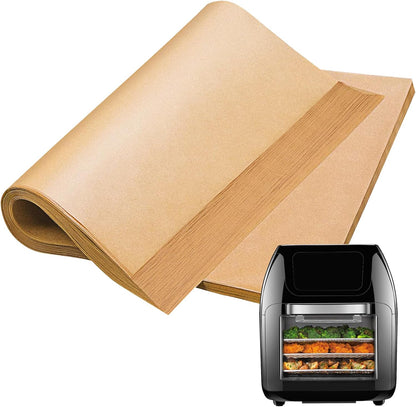Air Fryer Liners Disposable Compatible with CHEFMAN 10 Qt Multifunctional Digital Air Fryer Accessories, Unbleached Parchment Paper, 100 PCS Square Non-Stick Baking Paper