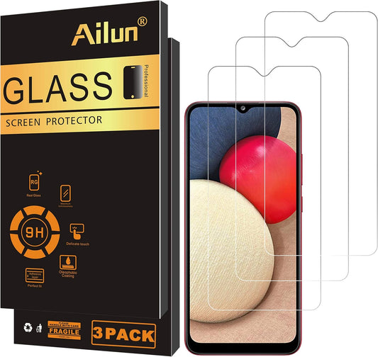 Screen Protector for Galaxy A03S/A02/A02S [3 Pack] Tempered Glass 0.33Mm Ultra Clear Anti-Scratch Case Friendly