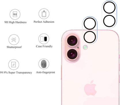 Glass Screen Protector for Iphone 16 plus and Lens Protector for Iphone 16/16 plus 3 Pack
