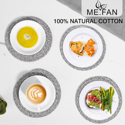 7 Inch Trivets/Potholders 4 Set Cotton Thread Weave Trivets for Pots and Pans - Large Coasters/Hot Pads to Protect Desktop & Countertop - Mix Deep Coffee