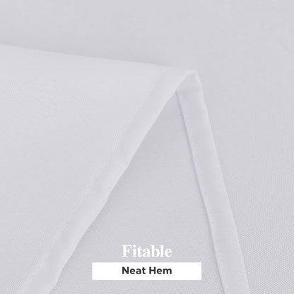 6-Pack White Rectangular Tablecloths - 70 x 120 Inches - Wrinkle and Stain Resistant Polyester Covers for Weddings, Parties, Banquets, and Formal Events