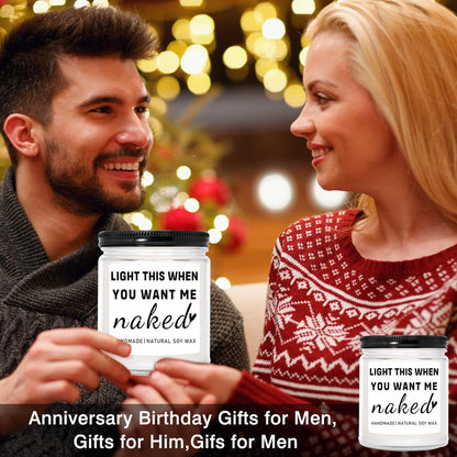 Gifts for Boyfriend Husband Men Couples, Funny Birthday Anniversary Wedding Valentines Christmas Romantic Gifts for Boyfriend, Husband, Men, Naughty Unique Lavender Candle