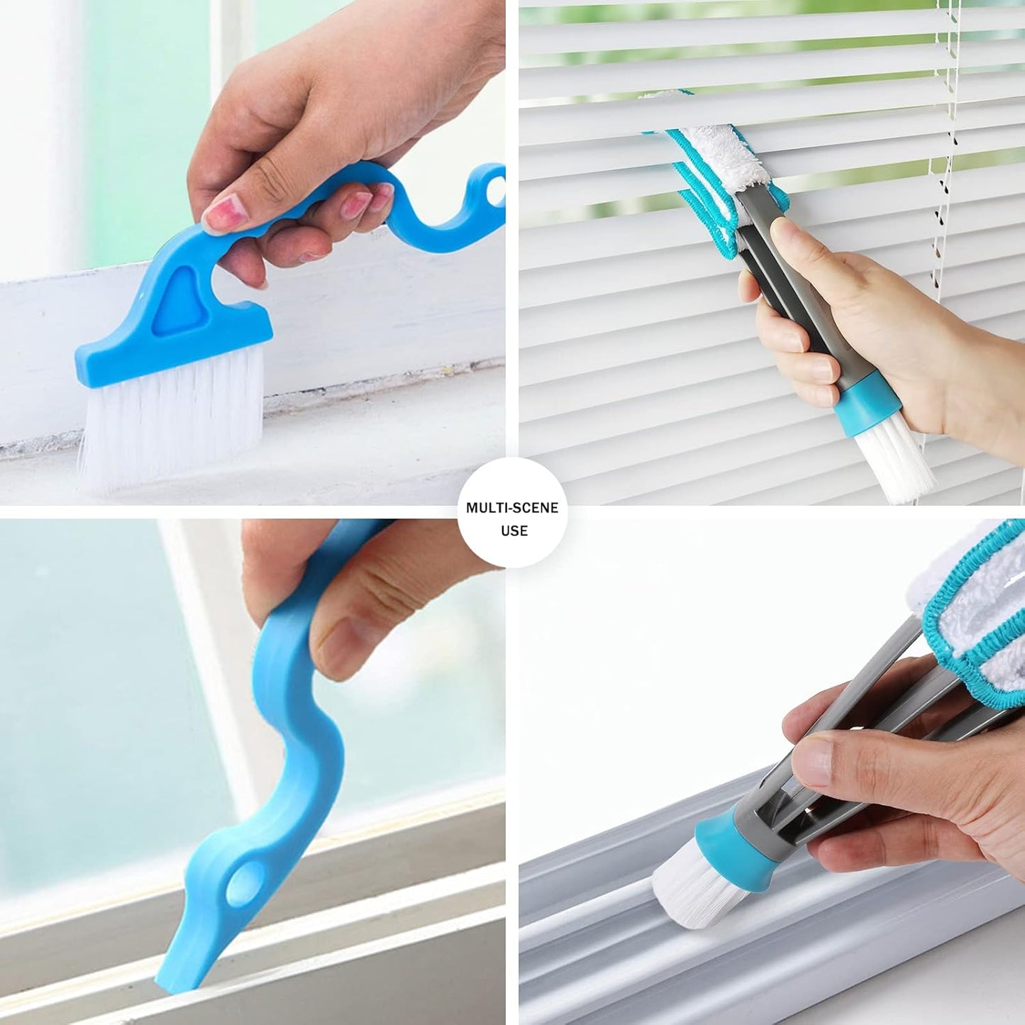 Blind Duster, Blind Cleaner Duster and Brush Kit with 3Pcs Removable Microfiber Sleeves Groove Gap Cleaning Tool for Household Cleaning Window Cleaning Air Conditioner Cleaner