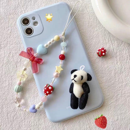 Strawberry Phone Charm Aesthetic Y2K Cell Phone Charms Strap Accessories for Keychain Camera