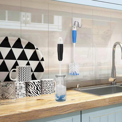 12 Pcs Shower Curtain Hooks and 2 Pack Bottle Cleaner Brushes