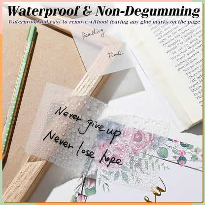 [1300 PCS] Transparent Sticky Notes, 6 Sizes Clear Sticky Notes Pads, Waterproof Self-Adhesive Translucent See through Sticky Notes for Annotating Books,School & Office