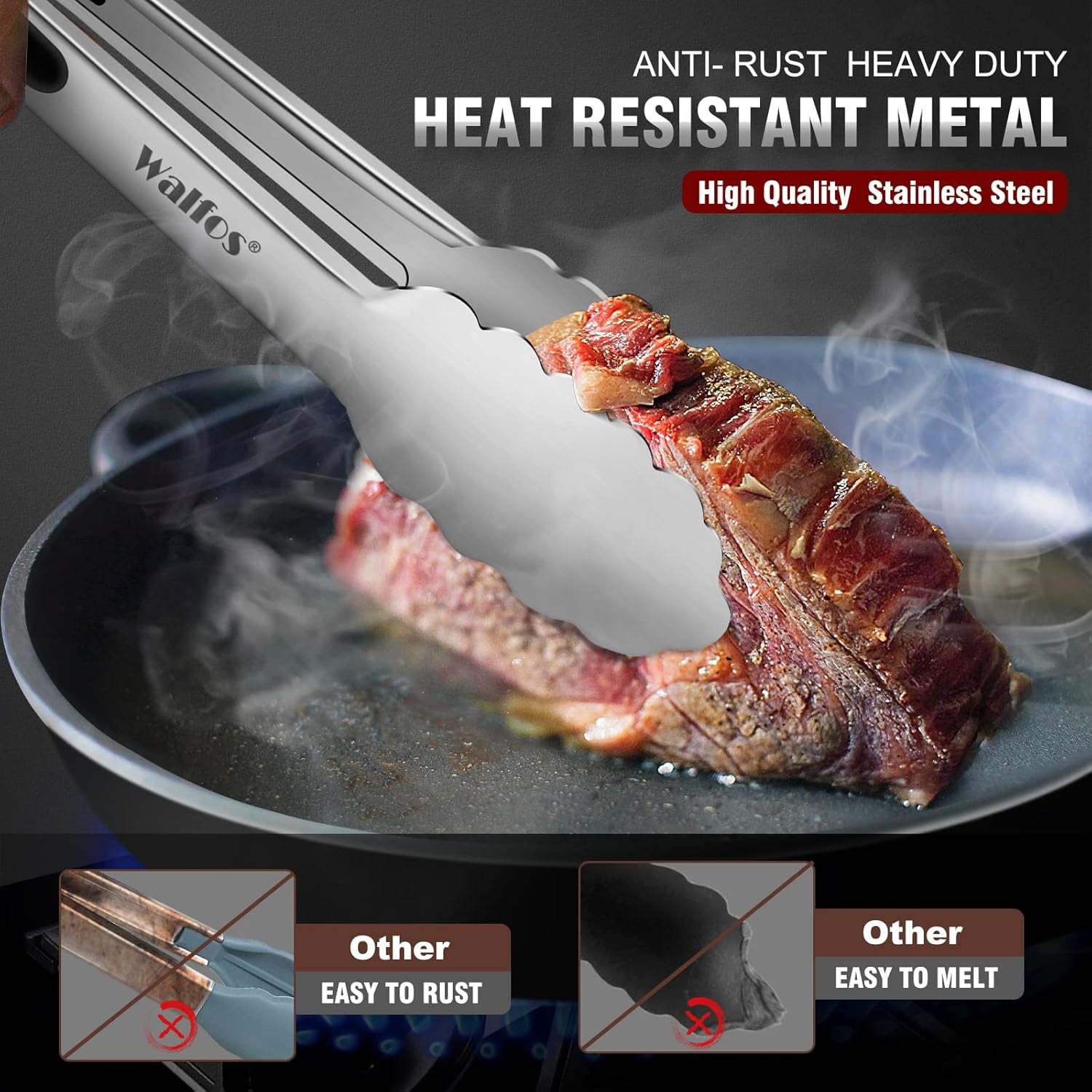 7 Inch Small Kitchen Tongs for Cooking, Mini Silicone Serving Tongs, Great for Cooking, Salad, Grilling, Pasta, Steaks, Vegetables