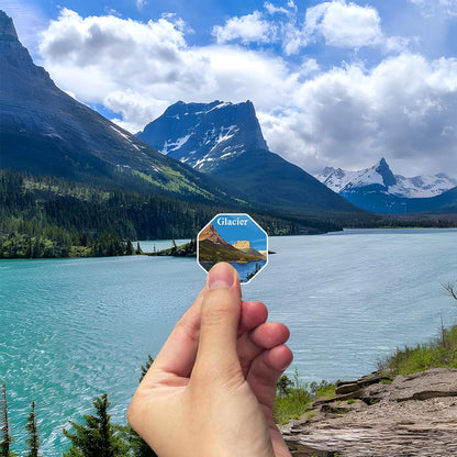 63 National Park Sticker Set,Outdoor Nature Adventure Hiking Inspiration Waterproof Stickers,Used for Water Bottles,Computers,Refrigerators,National Park Stickers of the USA