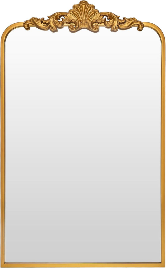 Wall Mirror, Traditional Vintage Baroque Mirror, Gold Framed Mirror for Bathroom, Entryway, Living Room, Hallway, 19” X 30.5”