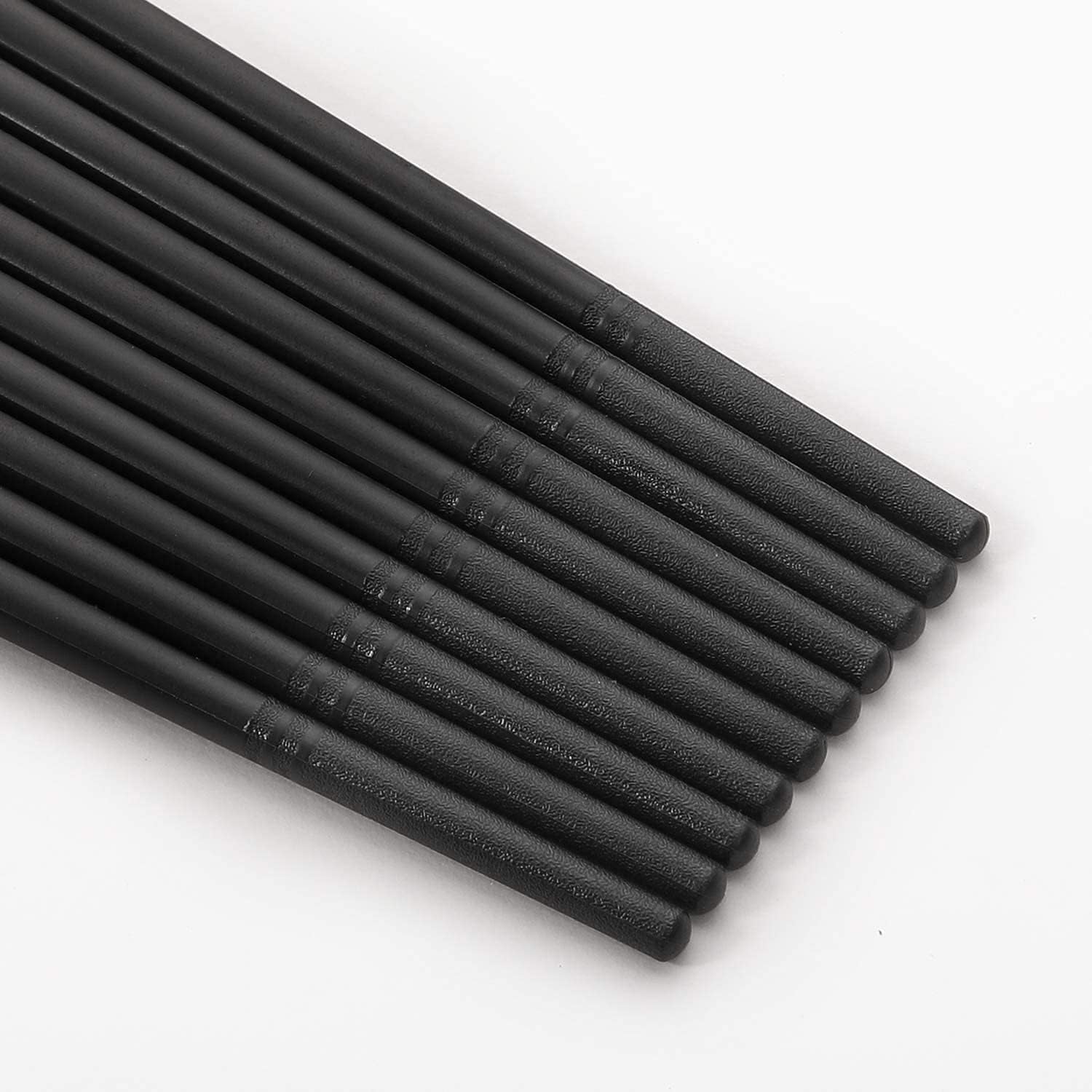 10 Pairs Fiberglass Chopsticks - Reusable Chopsticks Dishwasher Safe, 9 1/2 Inches - Gold