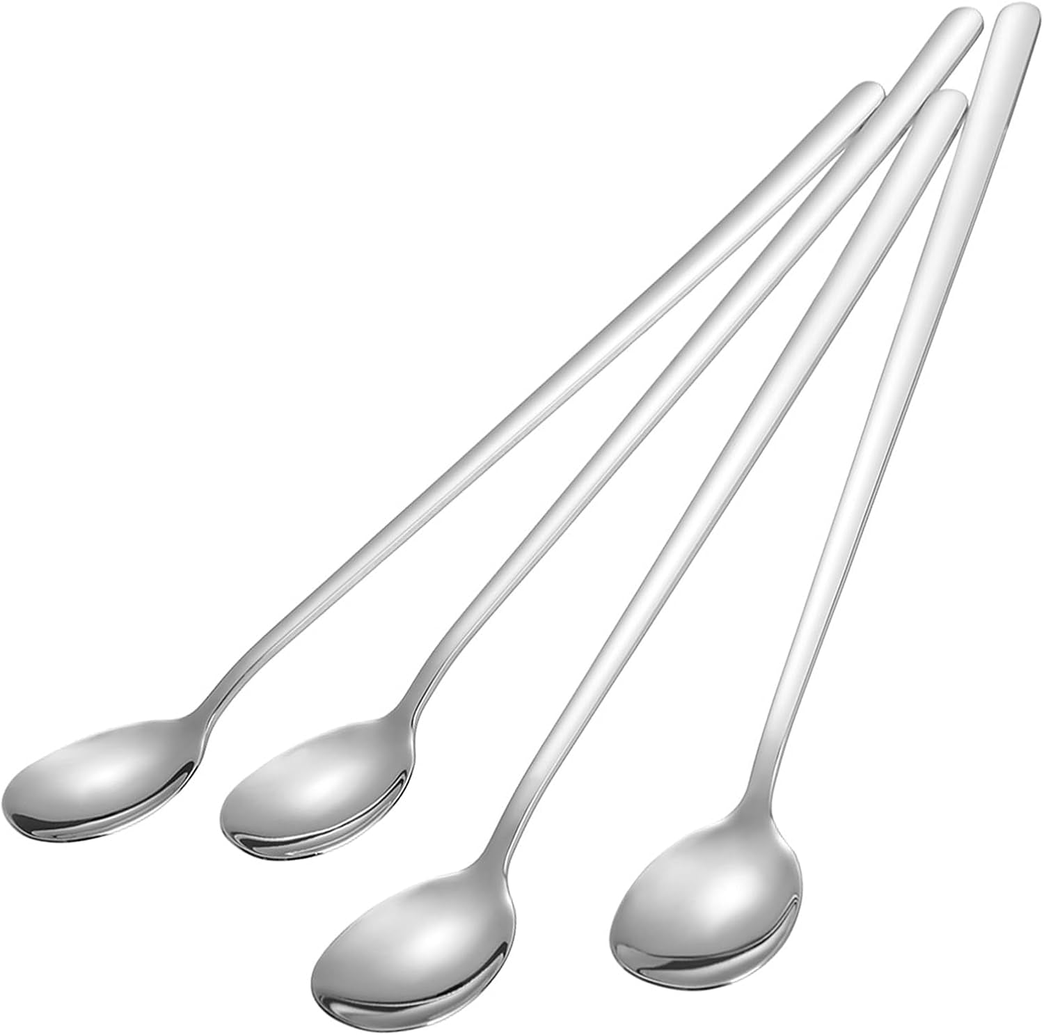 9 Inches Long Handle Spoon, 4 Pieces Iced Coffee Spoons, Ice Cream Tea Spoon, Premium 18/8 Stainless Steel Cocktail Stirring Spoons for Mixing Milkshake Cold Drink