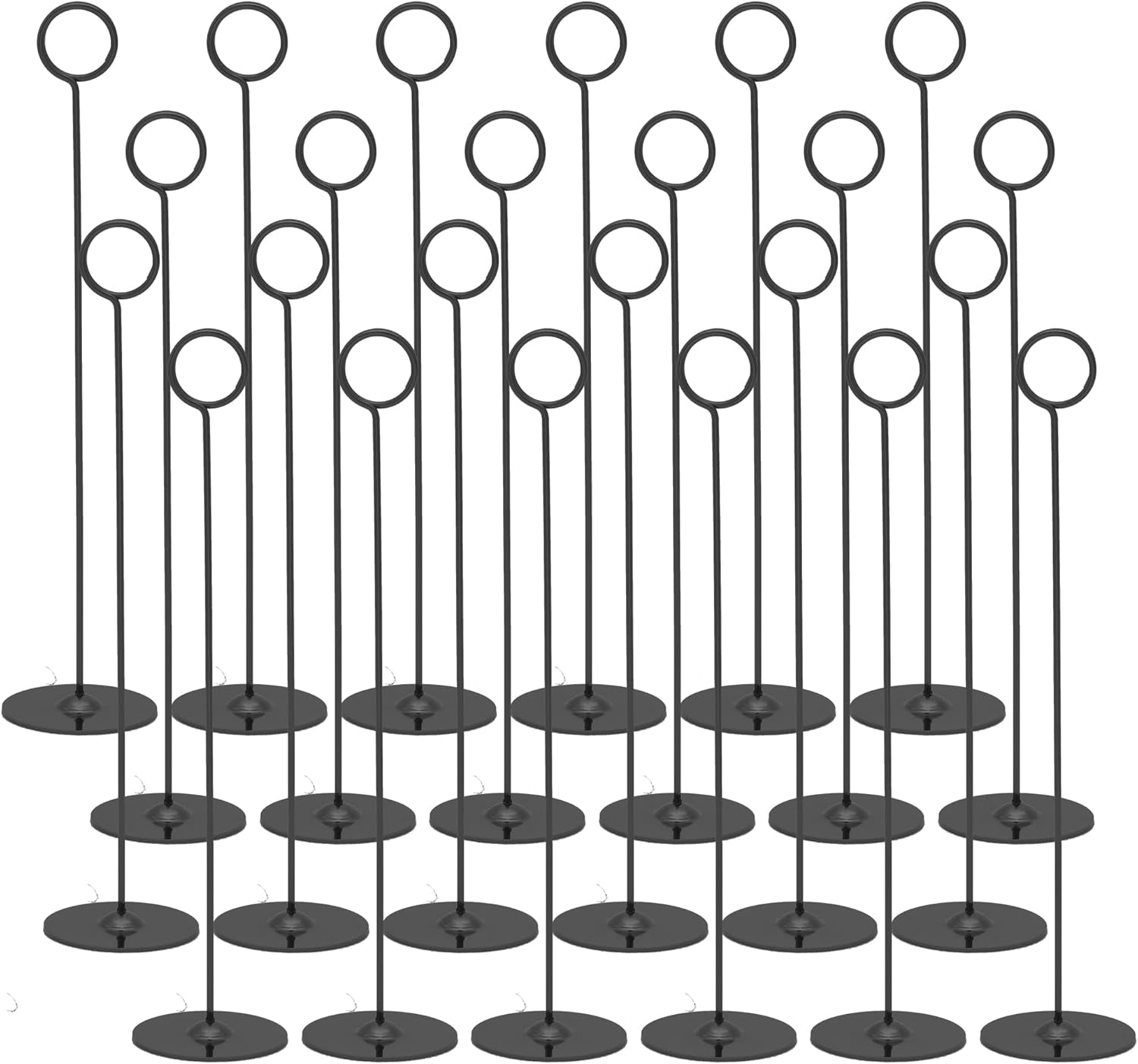 24PK Table Number Holders Place Card Holders 12 Inch Table Card Holders Steel Card Holders for Photos, Food Signs, Memo Notes, Weddings, Restaurants, Birthdays (Black 24PK)