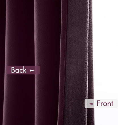 Purple Orchid Velvet Thermal Insulated Blackout Curtains - 84-Inch Drapes for Bedroom and Living Room, Set of 2 with Rod Pocket Design
