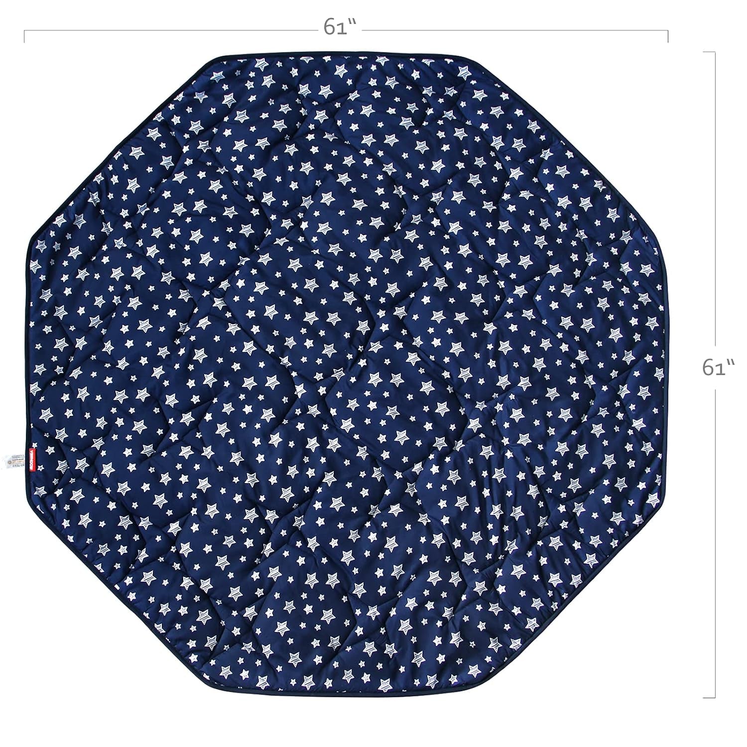Playpen Mat 8 Panel Navy Fits for Regalo My Play Deluxe Extra Large Portable Play Yard, Non Slip Baby Octagon Playpen Mattress Pad, Navy Star Print Playard Pad