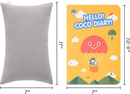 2 Pack Microfiber Tiny Pillows, 11X7 Inches for Sleeping and Traveling, Washable Soft Small Travel Nap Pillows, Light Grey