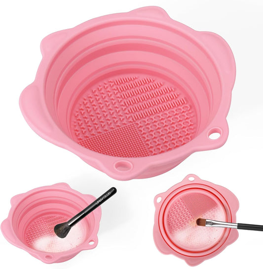 Paint Brush Cleaner Mat,Foldable Silicone Paint Brush Cleaner Bowl,Portable Cleaning Tool for Paintbrush,Painting Artist Accessories