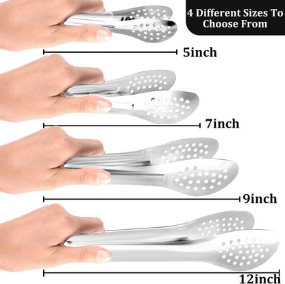 10PCS Serving Tongs, Small Kitchen Tongs, Stainless Steel Small Appetizer Tongs Mini Sugar Ice (5 Inch)