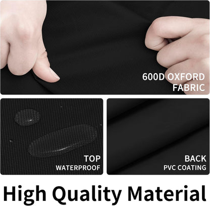 600D Heavy Duty Rectangular Table Cover UV Resistant and Waterproof Outdoor Lawn Patio Furniture Cover (72" Lx44 Wx23 H, Black)