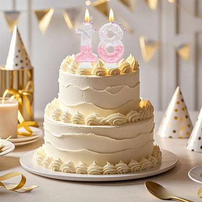 Pink Birthday Number 4 Candle for Cake, Pink Crown Cake Topper Princess Birthday Party Decorations Cupcake Topper Party Favors Decor Supplies
