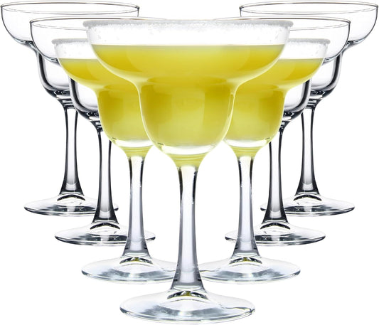 Set of 7 Classic Clear Margarita Glasses - Versatile Cocktail Glasses for Espresso Martini, Cosmopolitan, Manhattan, Perfect for Housewarming and Engagement Gifts, 10 Ounce Capacity