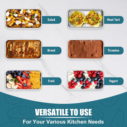 Mini Loaf Pans Set, 6 PCS Small Bread Loaf Pan for Baking, 6.3 X 3.5 Inch Stainless Steel Baking Pans for Homemade Bread, Meatloaf, Cake and Brownies, Healthy & Non Toxic, Dishwasher Safe
