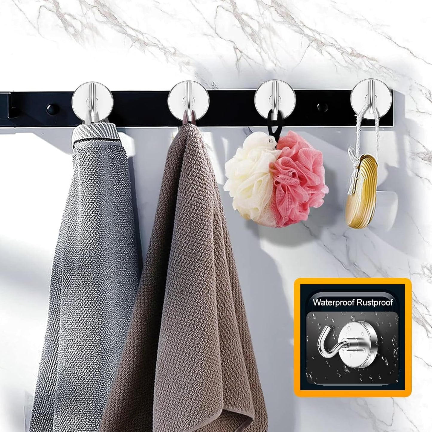 Heavy-Duty Magnetic Hooks - 80 lbs Capacity, Super Strong for Cruise Cabins, Refrigerators, Classrooms, and Grills (Silver, Pack of 10)