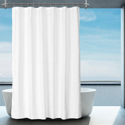 2-Pack Fabric Shower Curtain Liners Lightweight - White Cloth Shower Liners with Magnets, Washable & Water Repellent, 12 Button Holes, Hotel Quality - 71" W X 72" L, White