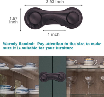 Child Safety Cabinet Locks - 4-Pack Childproof Latches with Adhesive for Drawers, Cupboards, Closets, and Pantry Doors, Featuring Baby-Proof Fridge Lock for Infant and Toddler Protection