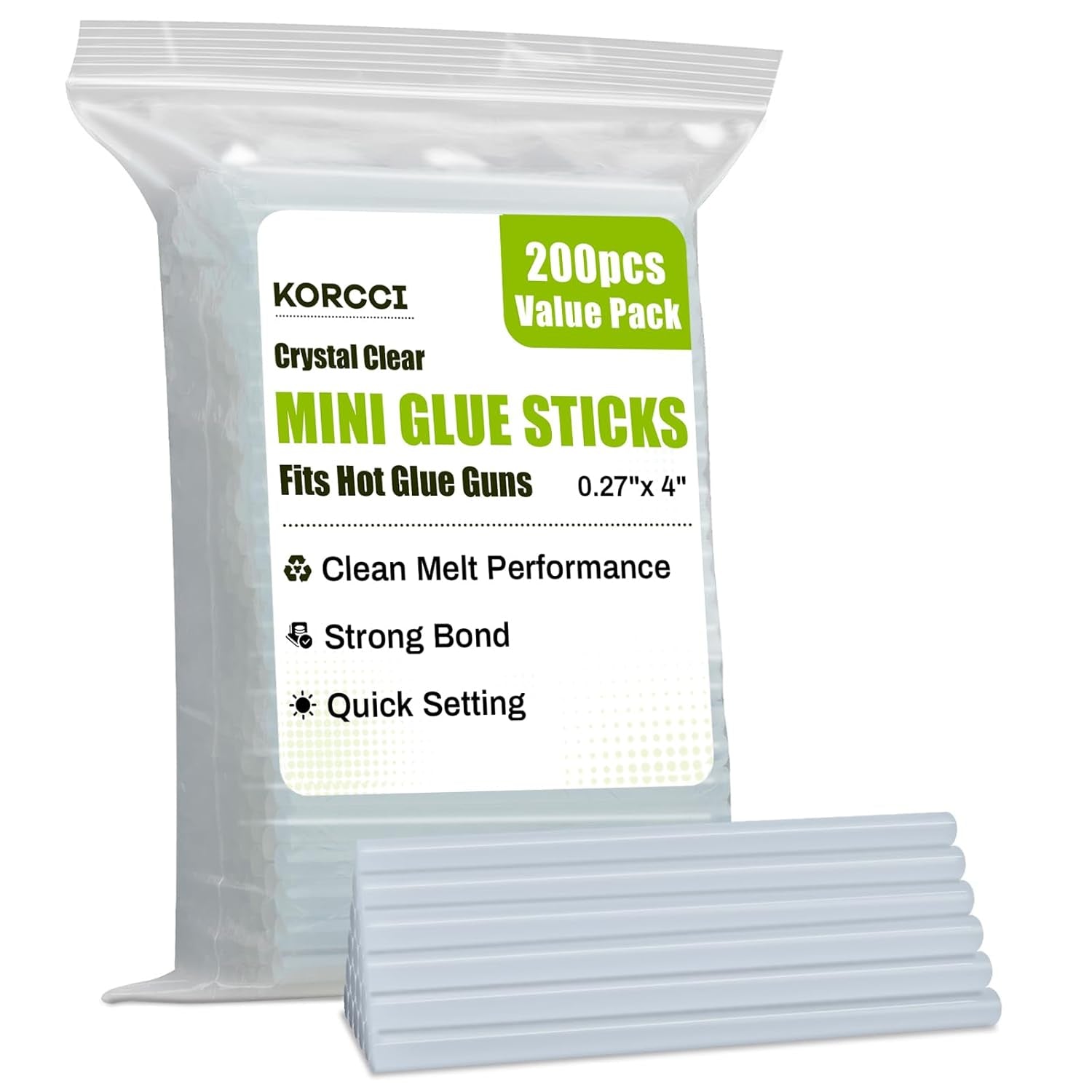 200 Pcs Mini Hot Glue Sticks, 0.27" Diameter and 4" Length – All Temperature Compatible for DIY, Crafting, Repairs – Strong Bond, Compatible with All 0.27" Mini Glue Guns